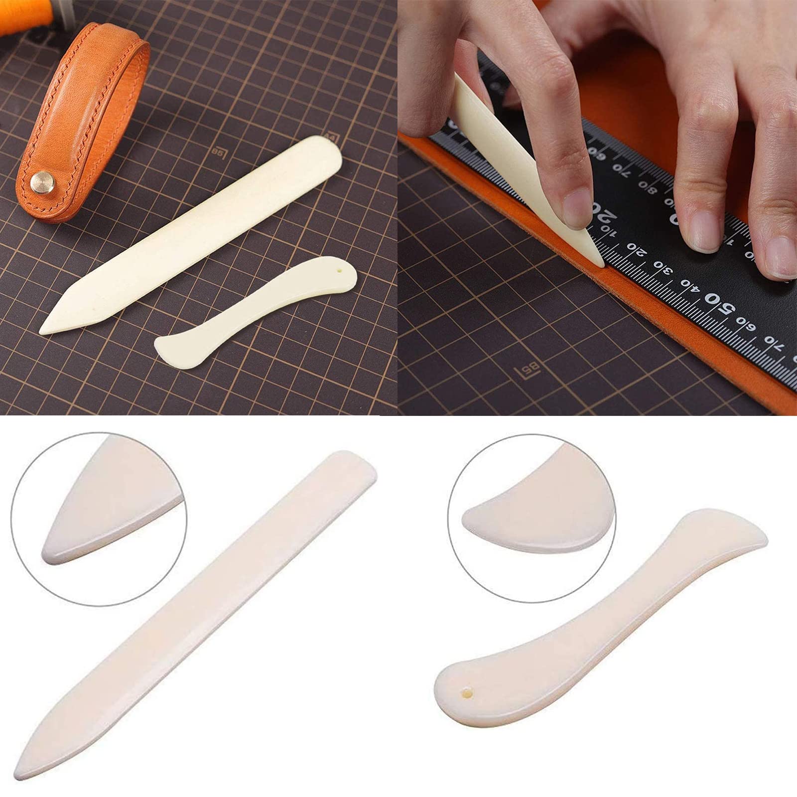 Set Piega Carta 2 Pezzi - Bone Folder Per Artigianato, Carte, Rilegatura, Scrapbooking - Foto 6