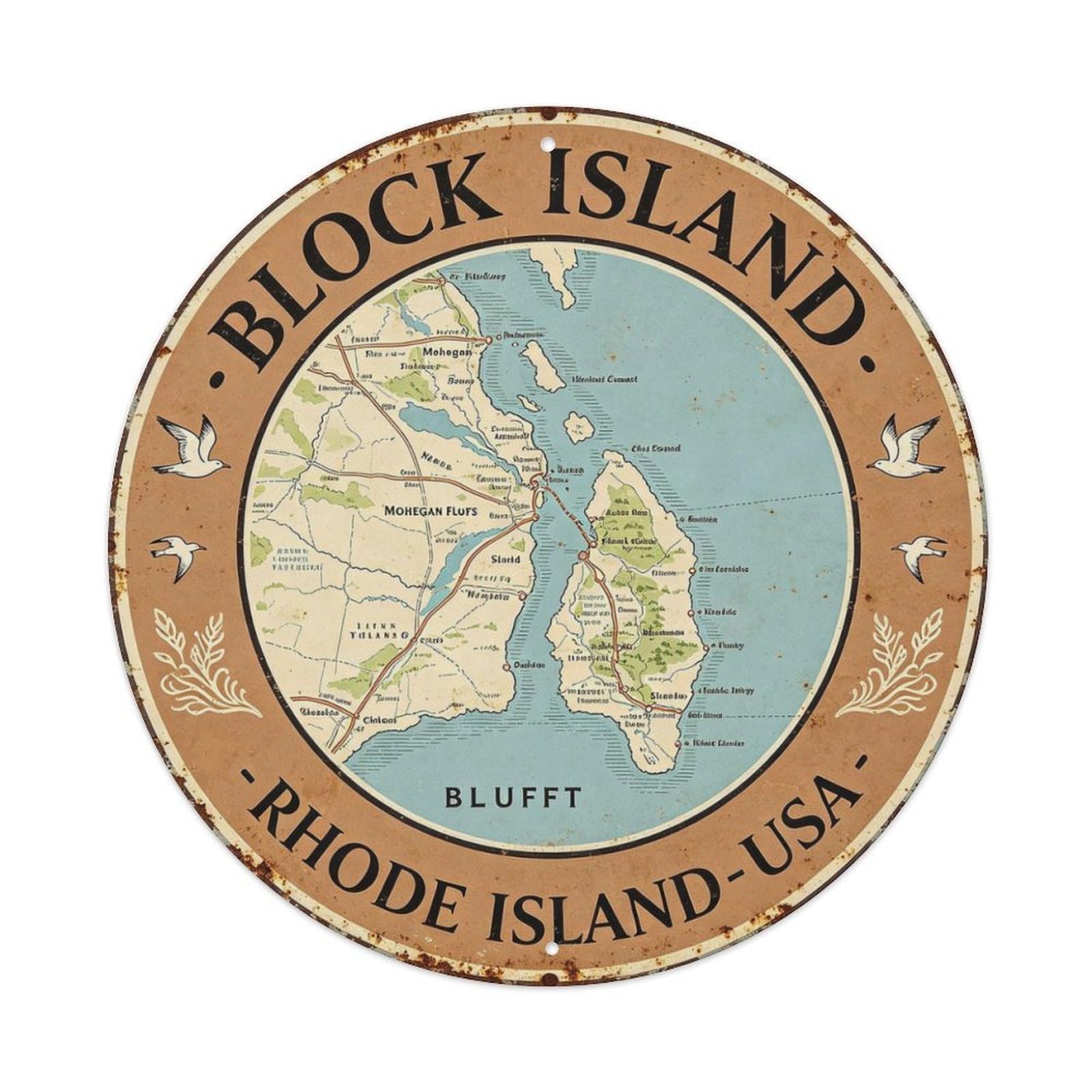 Block Island - Rhode Island Metal Tin Sign Plaque