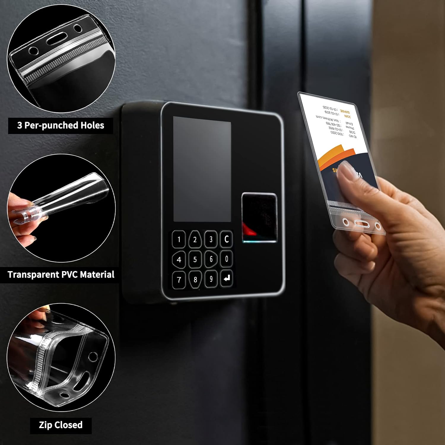 200 Pack Badge Holder, Plastic ID Badge Holder, Clear Waterproof ID Card Holder with Resealable Zip, 2.5" x 3.8" Vertical Name Tag Holder for Nurses and Office, Fits ID Card/Credit Card/Student Card - Image 3