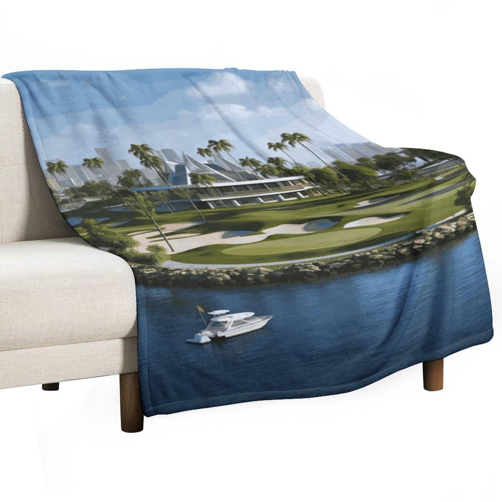 Couverture flanelle golf pour vos sorties camping, pique-nique et voyage