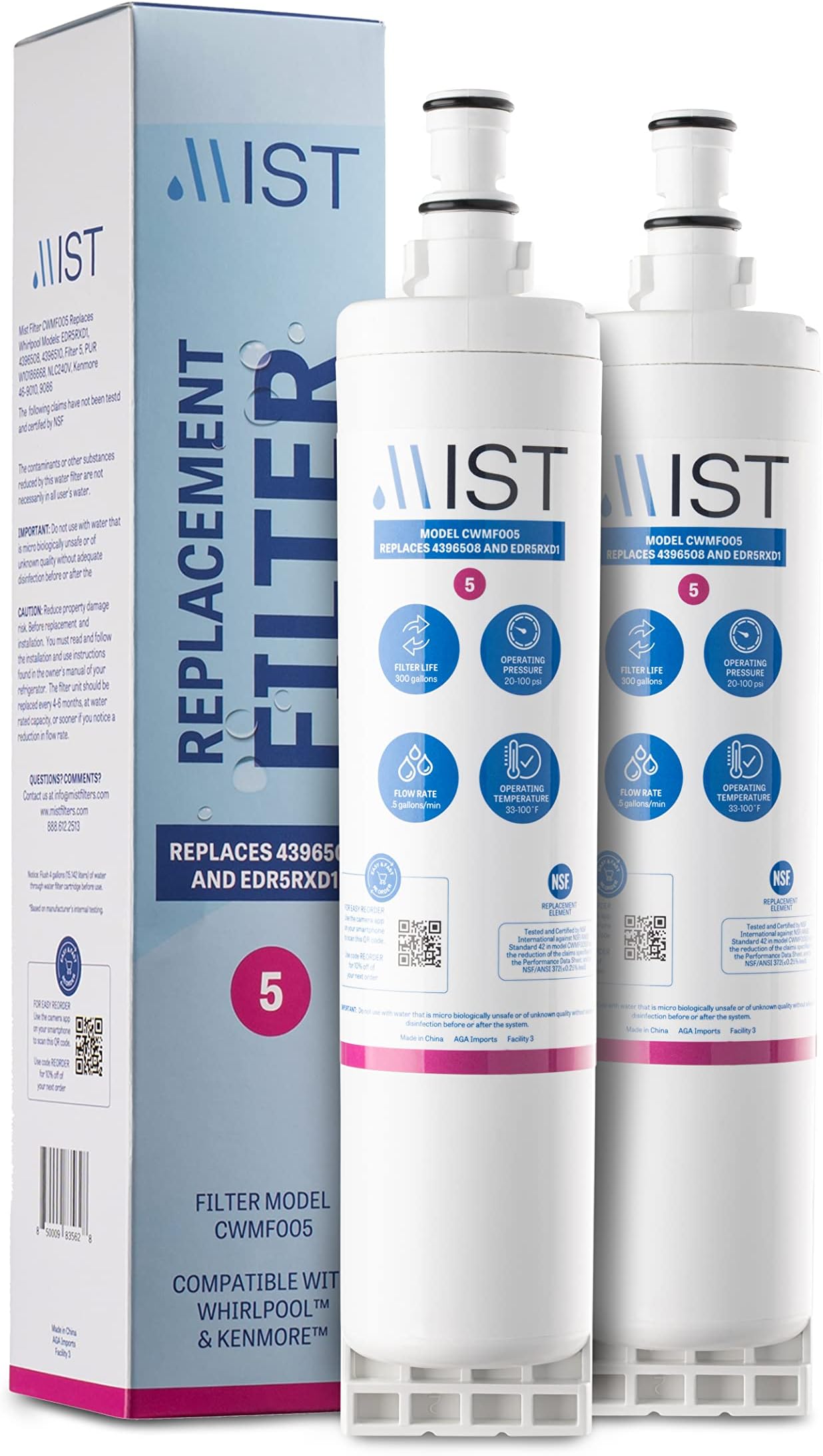 Waterdrop Refrigerator Water Filter, Replacement for Bosch