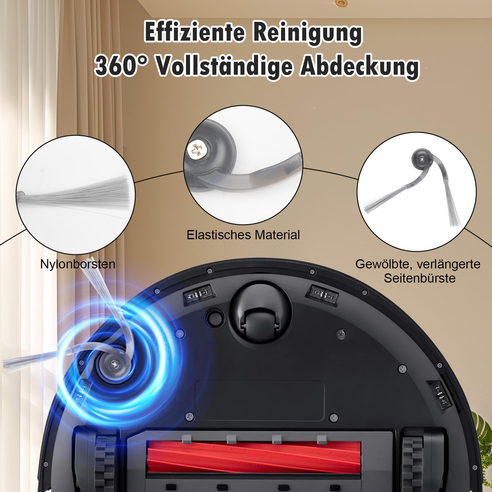 26 pezzi accessori per robot aspirapolvere Roborock QV 35A/QV 35S/QR598/QR798, 2 spazzole principali, 6 sacchetti per la polvere, 6 panni per la pulizia, 4 filtri HEPA, 6 spazzole laterali, 1 spazzola