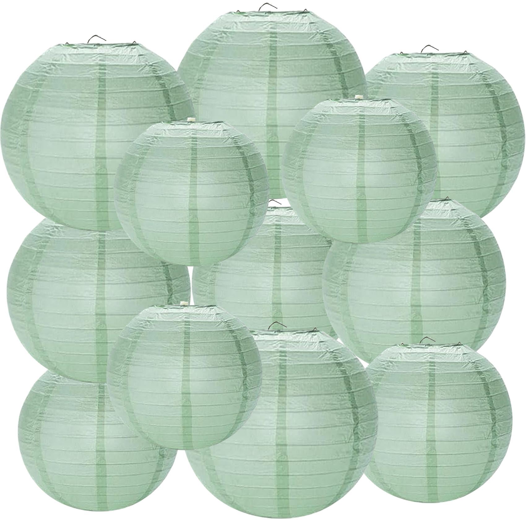prxififeq Dusty Sage Green Paper Lanterns 12Pcs Hanging Round Paper Lanterns Decorative for Graduation Baby Shower Wedding Birthday Family Parties ?