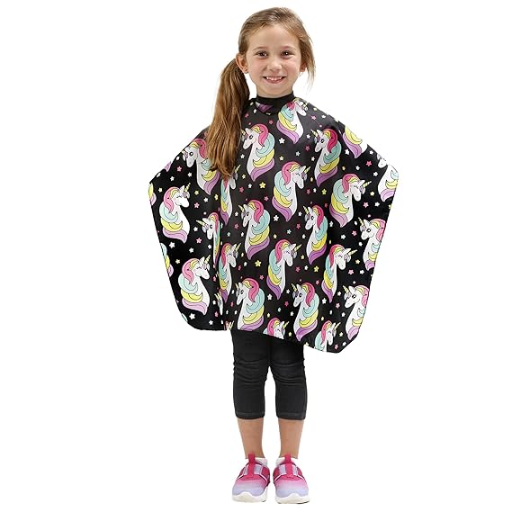 Unicorn Hair Salon Cape for Professional or Home Hair Cutting, Girls (Unicorn)