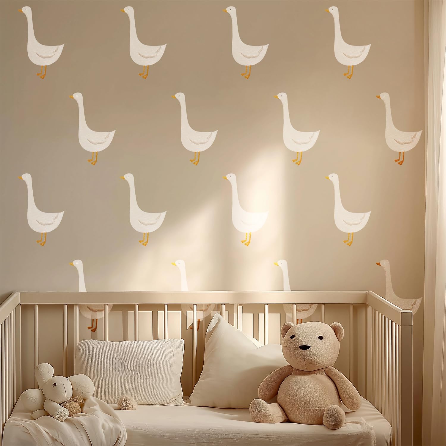 10 PCS Silly Goose Stickers Wall Decals Peel and Stick, Goose Nuresry Decor for Playroom