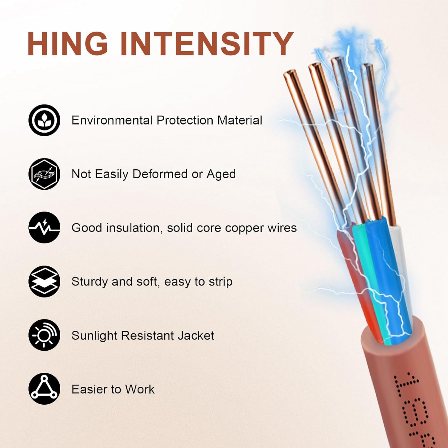 Thermostat Wire - 18/4 100FT Solid Copper 18 Gauge 4 Conductor Power Circuit Cable for Heating & air Conditioning Equipment, doorbells and Other Indoor/Outdoor Low Voltage Applications Use