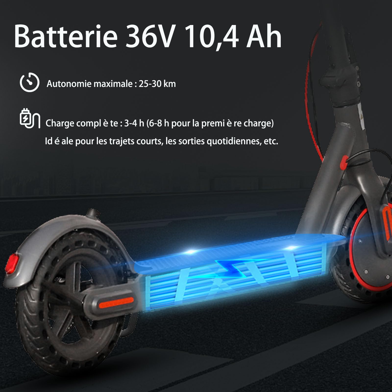 Trottinette Électrique Adulte 350W/25KM/H Autonomie 30KM,Trotinette électrique Pliable, Pneus Nid d’Abeille Increvables 8,5",Trottinette Electrique Adolescents Double Frein,APP,Charge 120kg Escooter