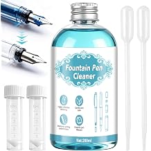 Fountain Pen Cleaning Kit, Fountain Pen Cleaner with Full set of Tools Powerful and Effective Cleaning Long-Lasting Care Won't Damage Pen Nibs Extend Pen Lifespan, 200ml