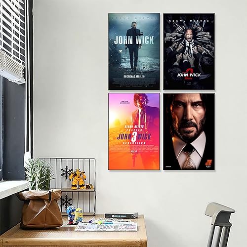 Miniatura 4 de John Wick Chapter 4 Keanu Reeves - Póster artístico de la película de Keanu Reeves y arte de pared, póster moderno para decoración de dormitorio
