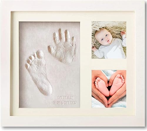 Kit para hacer manos y huellas para bebés, marco de recuerdo para niños y niñas recién nacidos, regalos de regalo para recién nacidos, regalo de