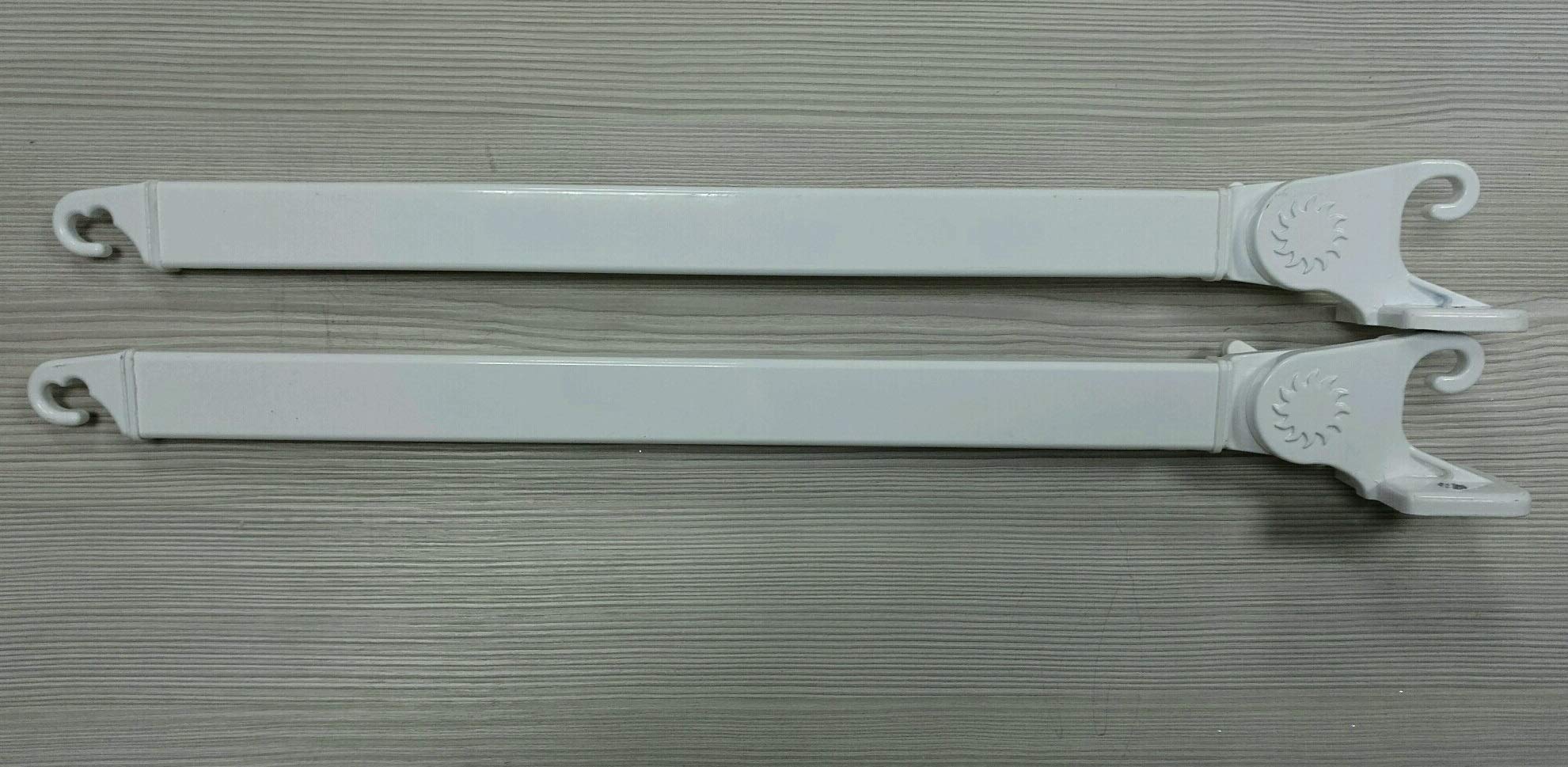 Braccetti Tenda Da Sole 60 Cm Per Muretto - Alluminio Bianco, Regolabile 0-180°, Made Italy