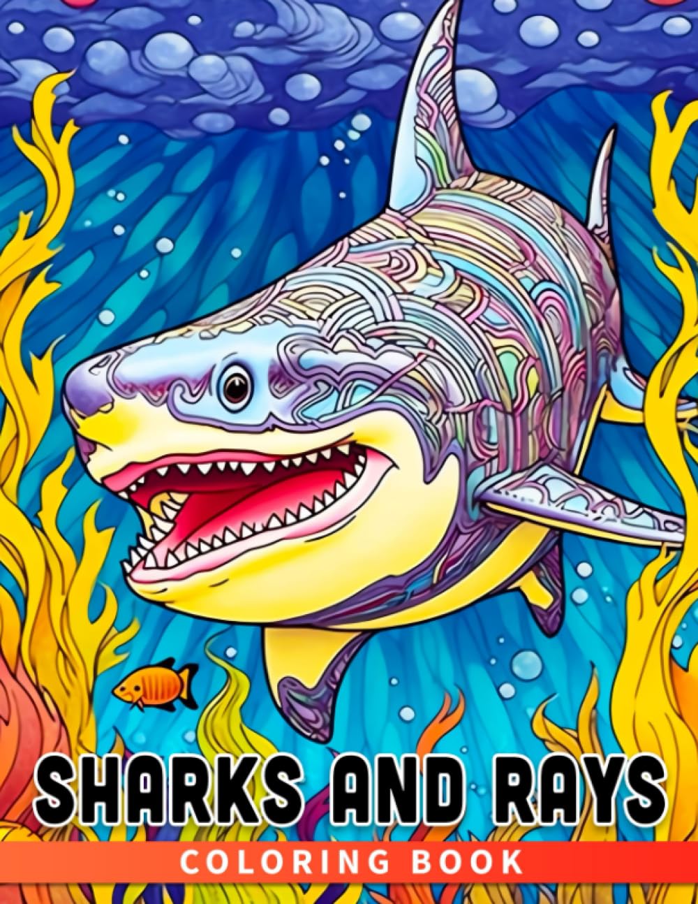 Sharks and Rays Coloring Book: Discover Fascinating Sea Creatures and Their World - Educational Fun for Kids 6-9 Years Old