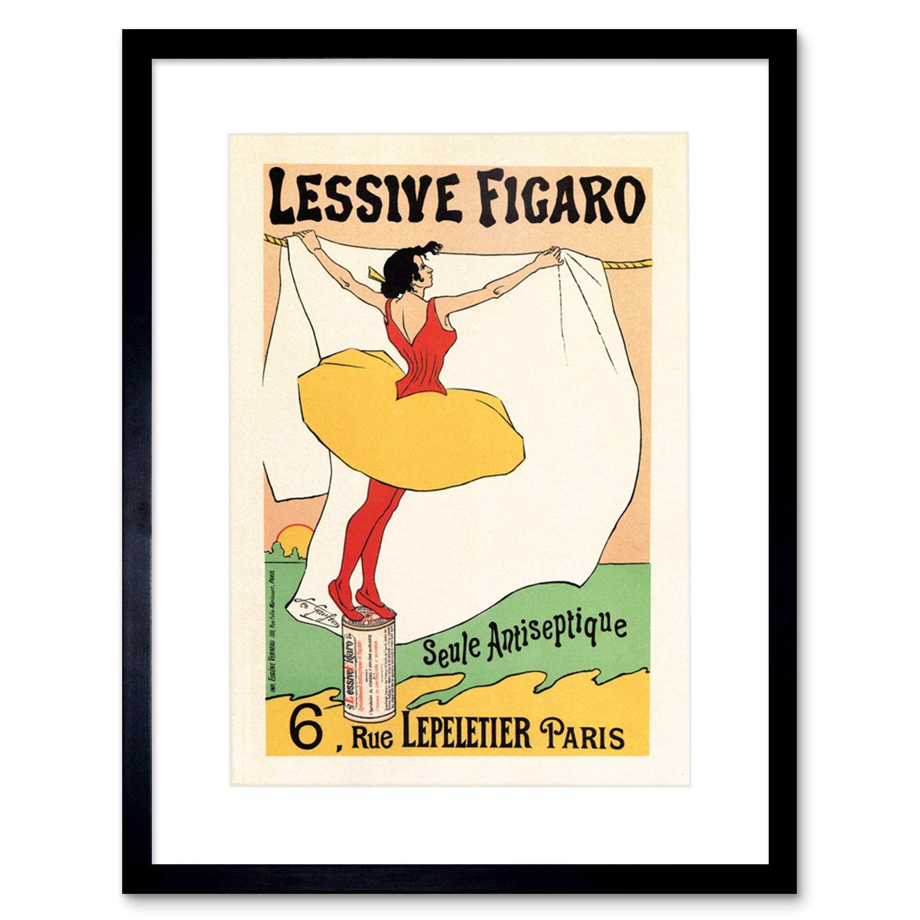 Wee Blue Coo WASHING POWDER FIGARO SOAP PARIS FRANCE VINTAGE RETRO ADVERT ART PRINT B12X627