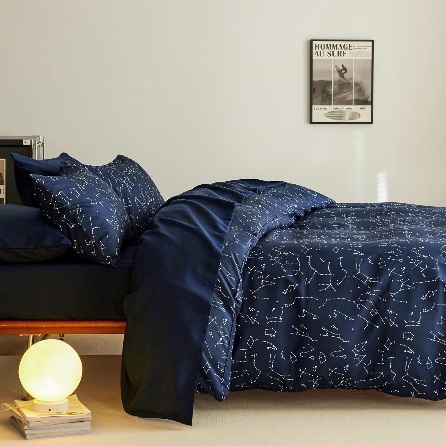 Wake In Cloud - Constellation Duvet Cover Set, Space Witchy Star Celestial Galaxy Astrology for Teen Kids Boys Girls, Soft Lightweight Bedding, 3-Piece, Navy Blue, Twin/Twin XL Size - Image 2