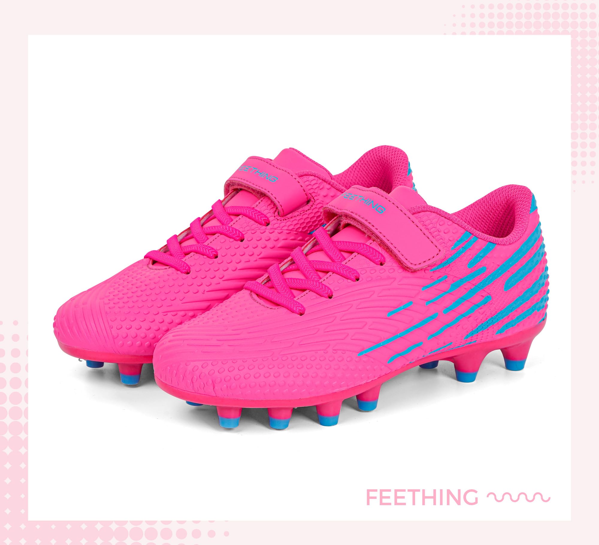 Chaussures d'Entraînement de Football Enfant à Lacets Auto-Agriffants Enfilage Rapide pour S'Entraîner sur Tous Terrains Garçon Fille