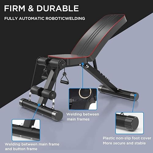 Miniatura 2 de Taburete plegable con mancuernas  Banco de pesas ajustable  Plegable planoinclinadoDecline Bench Press  Banco para sentarse  para entrenamiento en