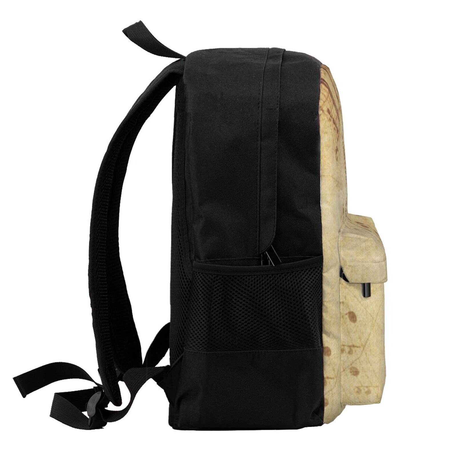 Notenblätter für Damen und Herren, Laptop-Rucksack, Reiserucksack, Sporttasche, Schultaschen für Kinder, Mädchen, Jungen, Schwarz, Schwarz , One size