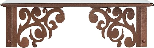 Miniatura 8 de Touch of Class Noble Scrolls - Estante de pared de metal | Bronce | Diseños de desplazamiento | Estantes de exhibición para dormitorio, sala de