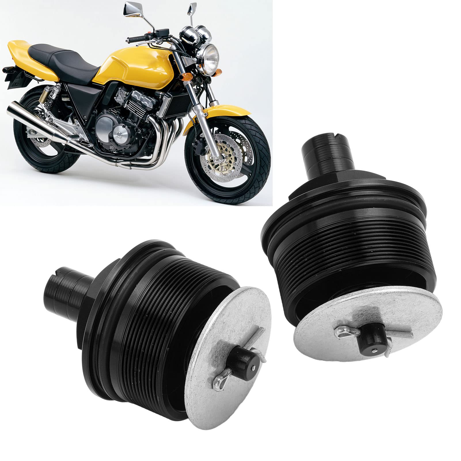 Amazon | Yctze プレロードフォークキャップ 2個セット CB400用 メタル