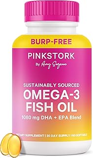 Pink Stork Omega 3 Fish Oil Supplements for Women with DHA and EPA - Hig...