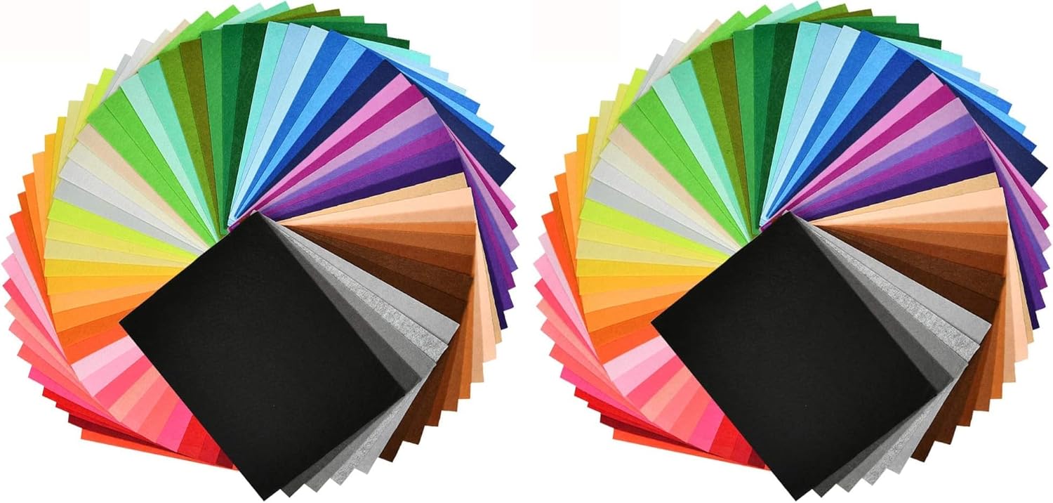 BUYGOO 60Pcs Stiff Felt Fabric Sheets, 8 x 12 inches Craft Felt Sheets Assorted Color 1mm Thick Stiff Craft Felt for DIY Crafts, Sewing, Crafting Projects