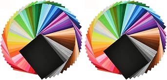 BUYGOO 60Pcs Stiff Felt Fabric Sheets, 8 x 12 inches Craft Felt Sheets Assorted Color 1mm Thick Stiff Craft Felt for DIY Crafts, Sewing, Crafting Projects Pack of 2