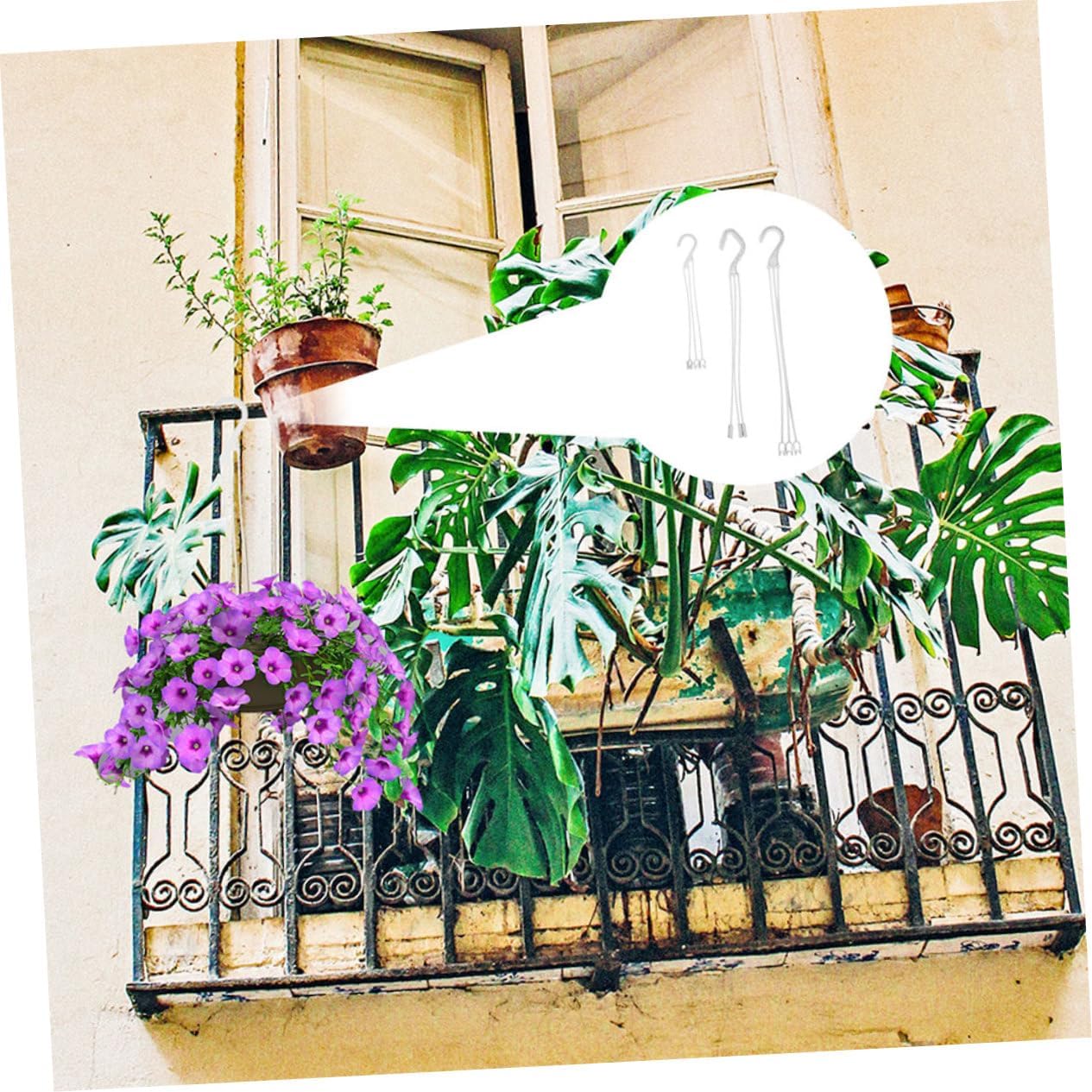 UPKOCH 60pcs Plastic Flowerpot Hangers Garden Hooks for Plants Versatile Hanging for Balcony Dining Table to Assemble Weather-Resistant