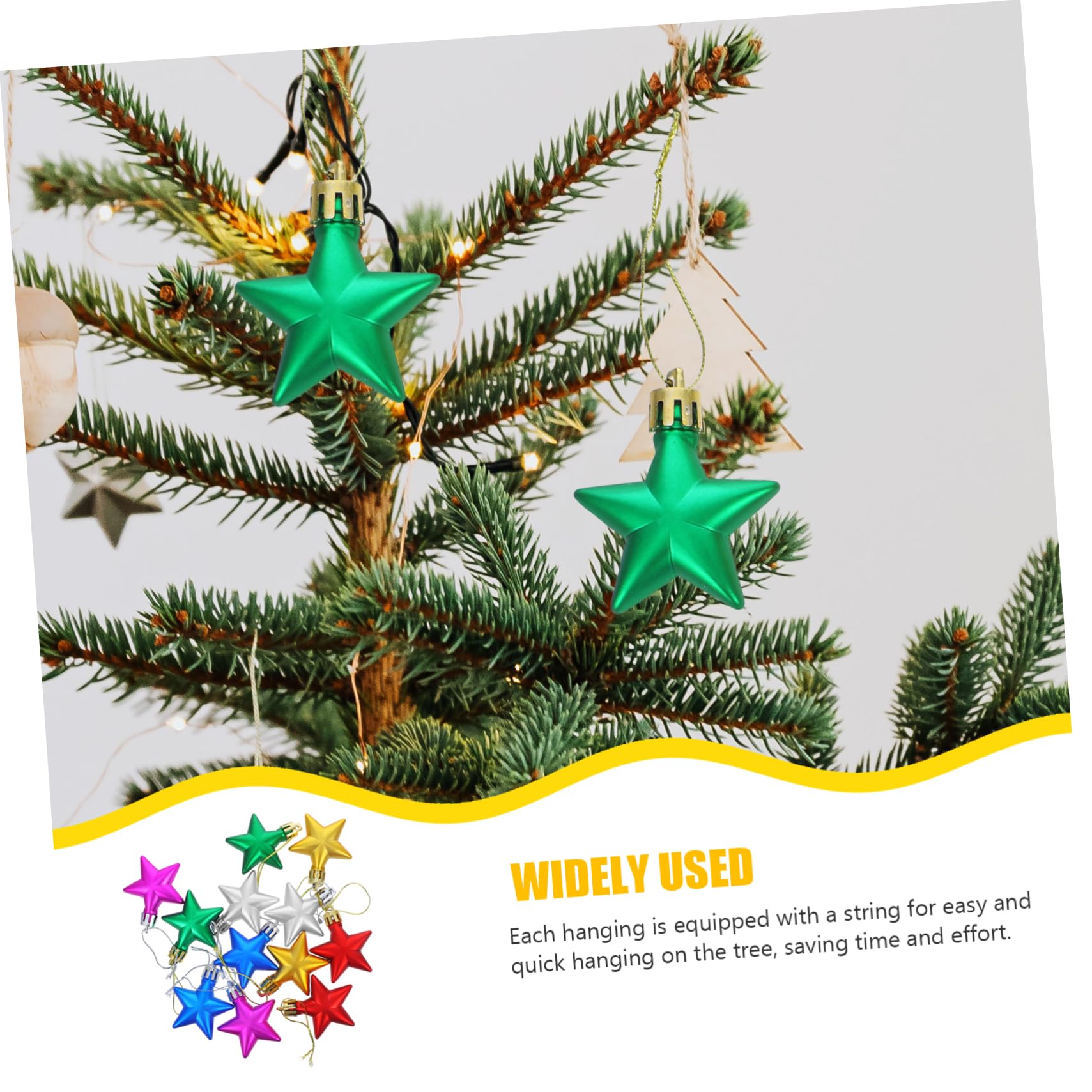 Amosfun 4 Set Di Ornamenti Appesi Per Albero Di Natale Ornamenti A Forma Di Stella Decorazioni Per Albero Di Natale Pendenti Natalizi 12 Pezzi * 4