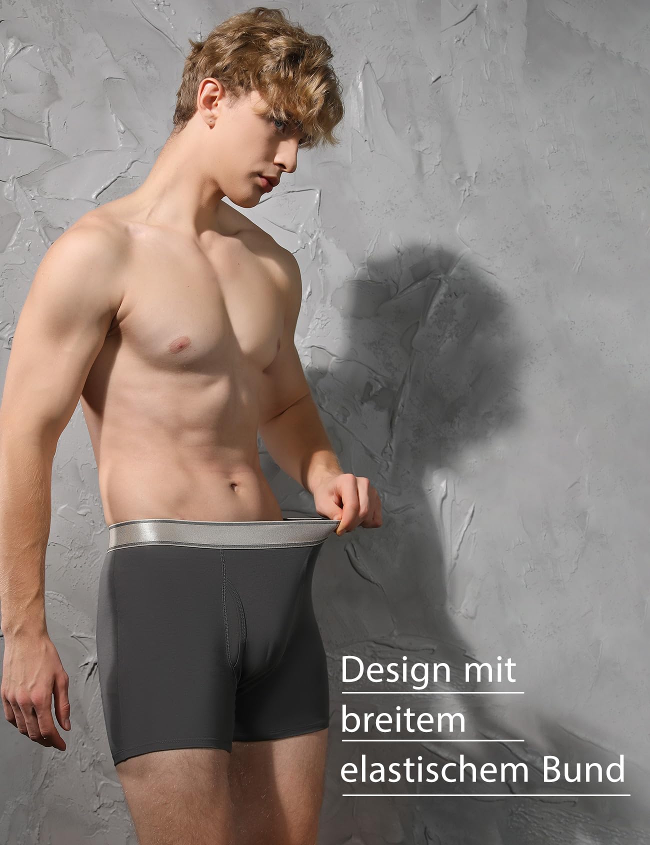 Carer 3er-Pack Waschbare Inkontinenz Pants Männer aus Baumwolle Herren-Boxershorts für Inkontinenz mit 150 ml Pad wiederverwendbar leckgeschützt Blau Grau Größe M
