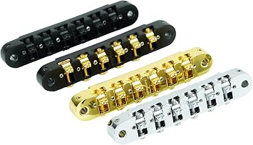 Guyker Guitar Adjustable Locking Bridge, Zinc Alloy Bridge with String Space 10.4mm Replacement Part for Electric Guitars(GM010, Black)