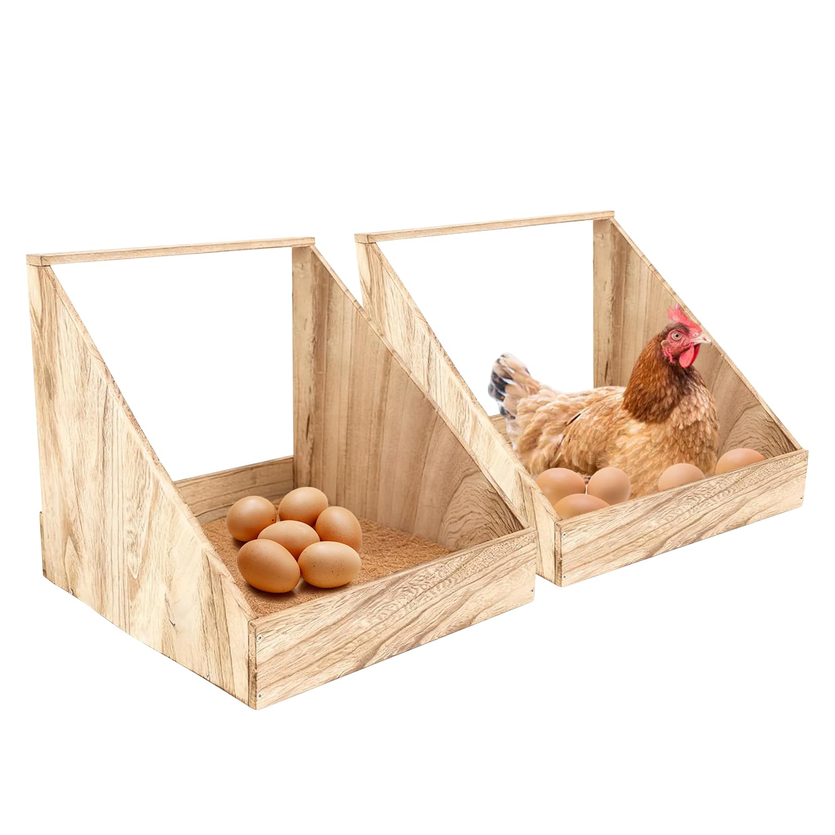 2 Pezzi Nido Per Galline Montaggio A Parete Accessori Per Pollai In Legno Con Tappetini Per Nidi Pollame Deposizione Delle Uova Gabbia Per Galline Per Galline Uccelli e Anatre