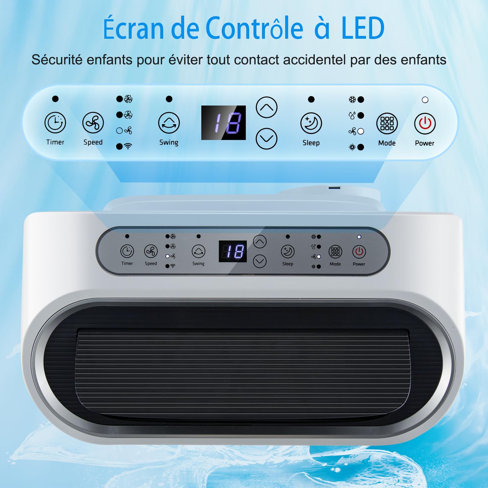 SOARS Climatiseur Mobile, 16000BTU 4,7kW, 4 en 1 Refroidissement & Chauffage & Déshumidification & Ventilateur, avec Tuyau d'Évacuation, Télécommande/Application, Minuterie 24H (16000BTU 4,7kW)