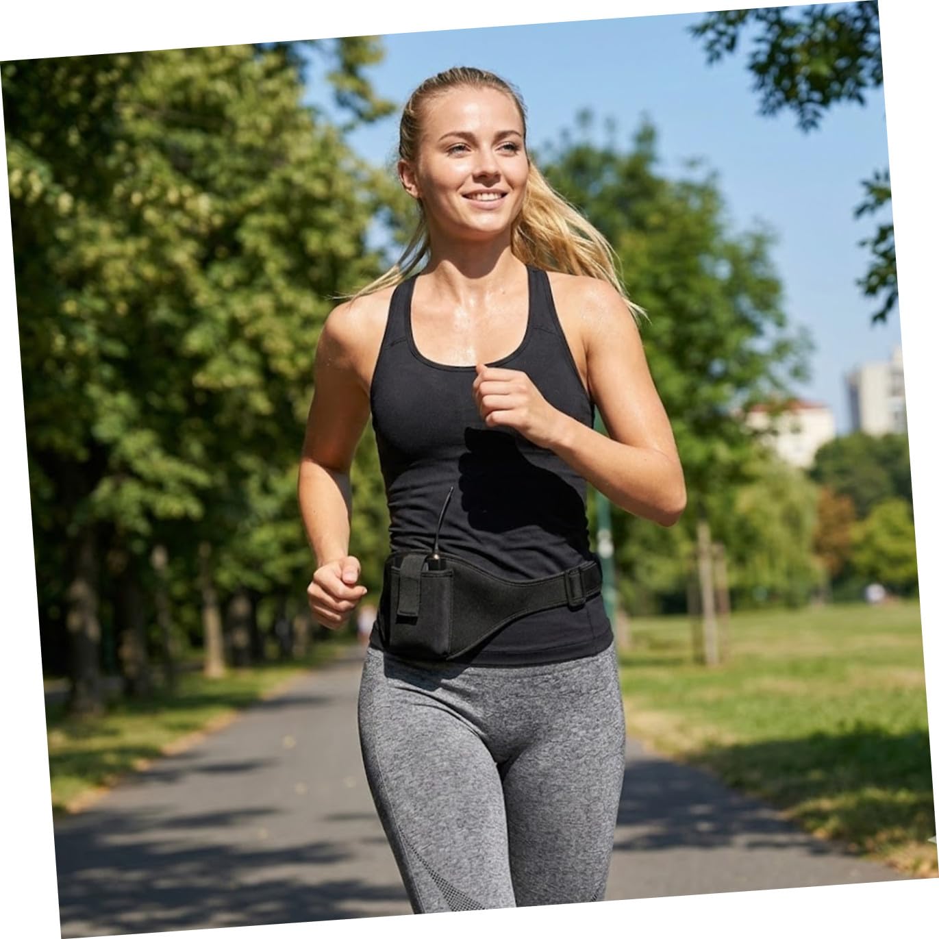 Toyvian Ceinture de Microphone en Néoprène Réglable Poche Frontale et Boucle Rapide pour Entraînement Fitness et Yoga, Maintien Sécurisé et Confortable