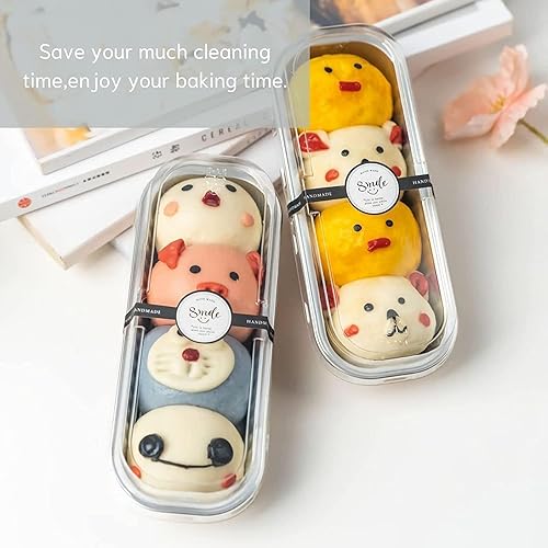 Miniatura 6 de Mini Moldes para Hornear Pan con Tapas y Cucharas (Paquete de 100, 6.8oz) Moldes Rectangulares de Papel de Aluminio para Hornear Recipientes Latas -