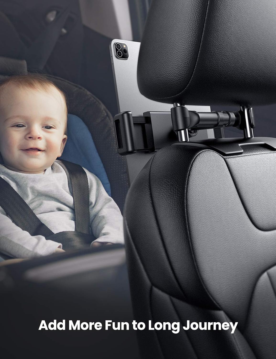 UGREEN Car Tablet Holder Headrest Tablet Mount Baby Back Seat Stand for Kids Compatible with iPad Pro Air Mini Samsung Galaxy 4.7-12.9 Inch Cell Phones and Tablets