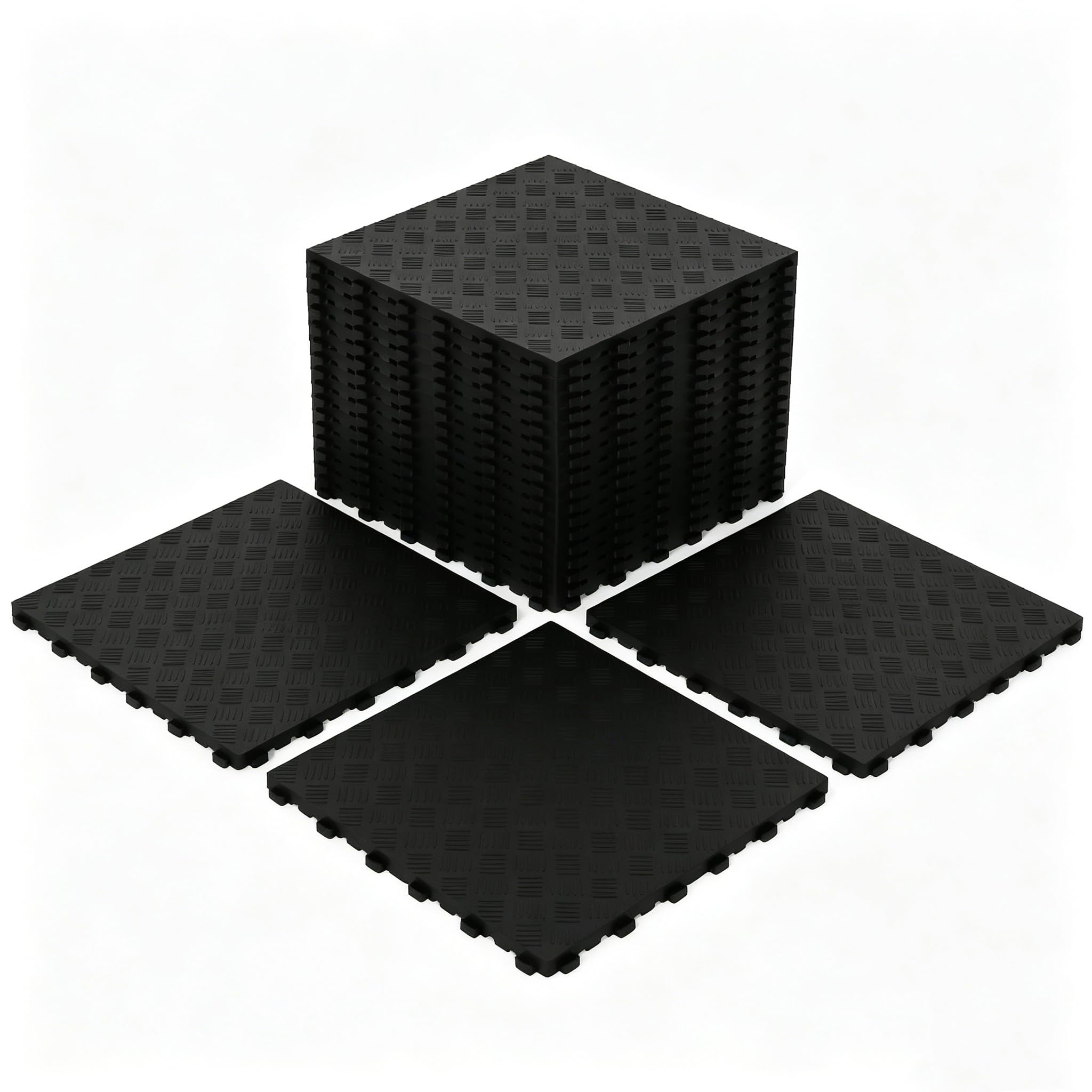 bimiti 20 Stück 40x40cm PVC Garagenboden, Garagenboden Fliesen aus Gummi, Garagenboden Schutzmatte rutschfeste, Bodenmatte für Garage (20pcs)