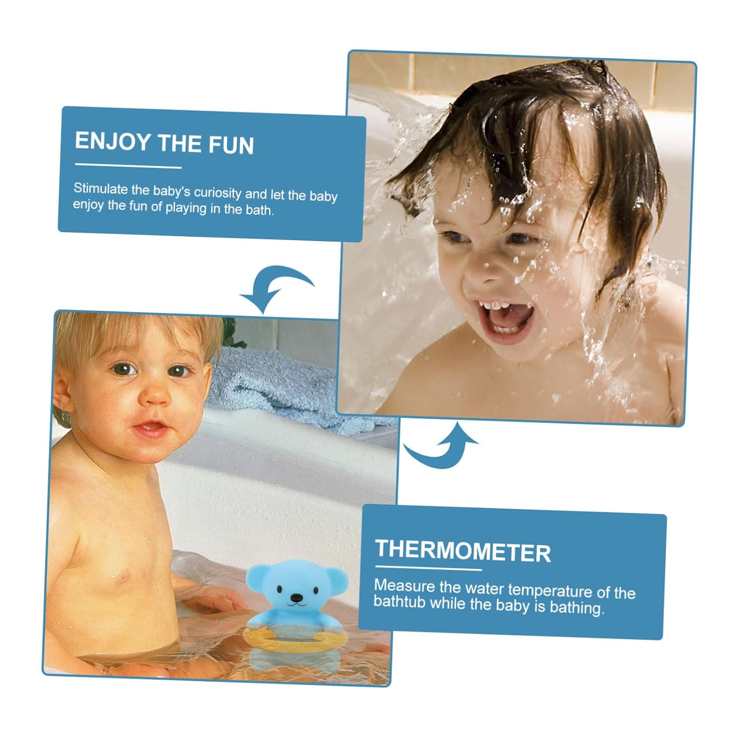 1pc Cute Bear-Shaped Bath Thermometer for Safe Water Temperature for Bathing Fun Curiosity