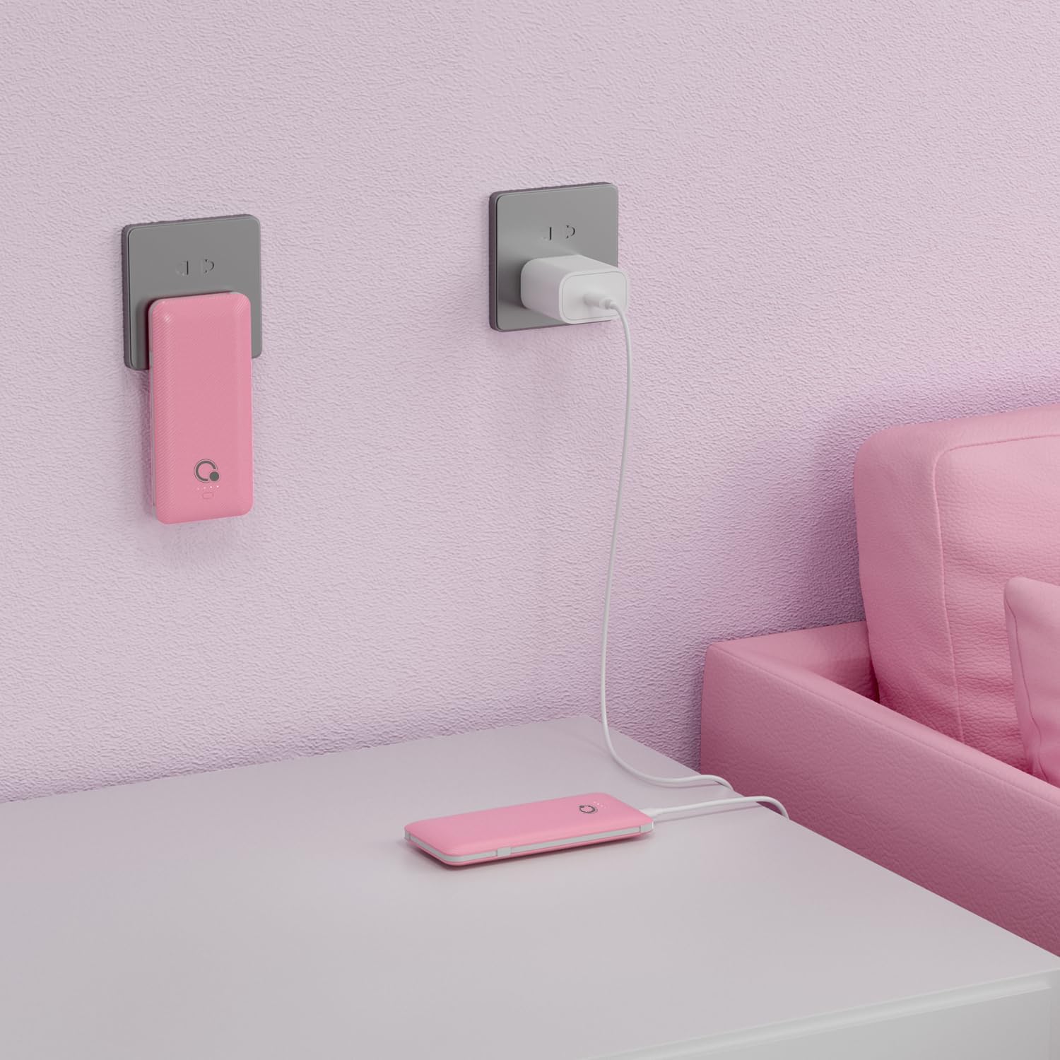 Q Portable Charger with Built-in Cables and AC Wall Plug, USB C External Battery Pack, 10000mAh Travel Essentials Power Bank Compatible with iPhone 16/15/14/13, Samsung Galaxy, Pixel,Tablet and More