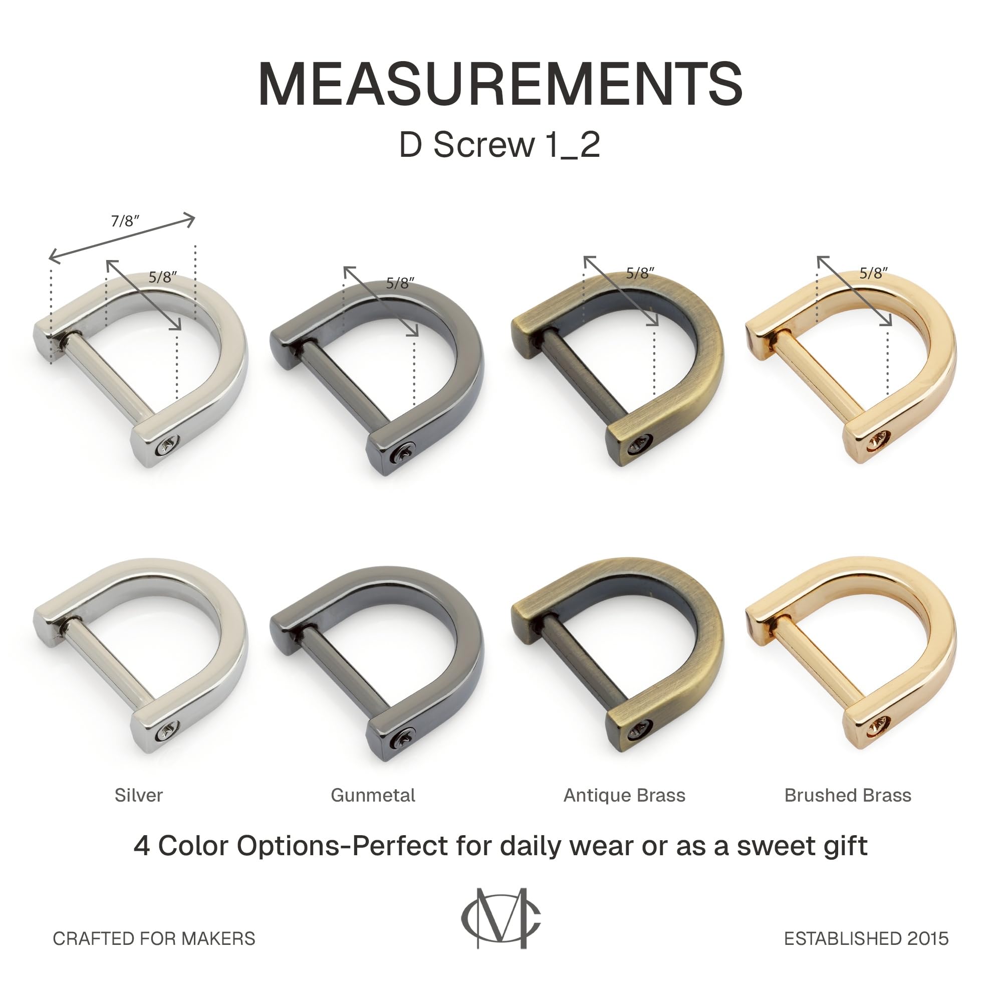 Amazon.com: CRAFTMEMORE 5/8 Inch (Inside Width) D-Rings with