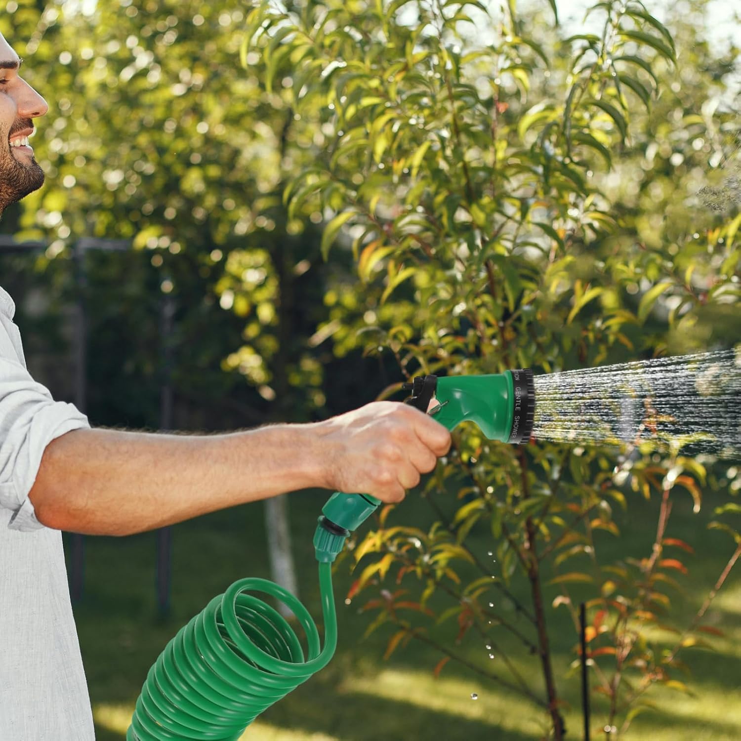 10m Coil Garden Hose Retractable Watering Hose for Car Wash Irrigation Durable Flexible Design for Outdoor Use No Leaks Easy to Store for Gardens and Lawns