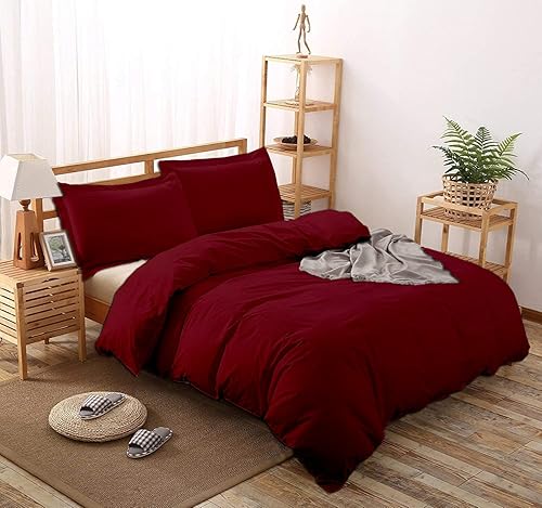 LinenHouse Juego de funda de edredón de 3 piezas de alta calidad con cierre de cremallera y lazos en las esquinas, fundas de almohada ultrasuaves de