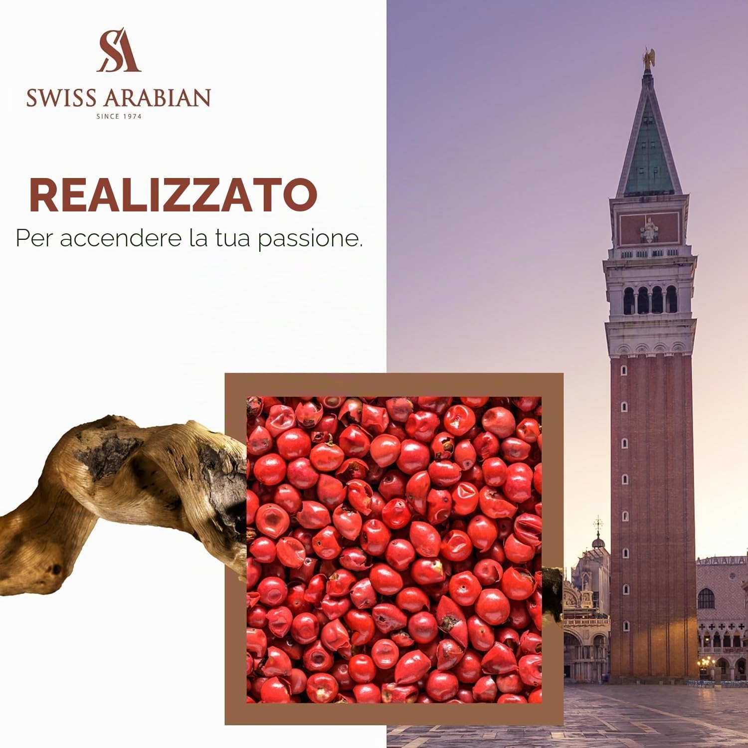 Swiss Arabian Passion of Venice - Estratto di profumo unisex, 100 ml, una lussuosa fusione di note verdi, gelsomino e muschio ambrato caldo, un profumo accattivante e intemporale