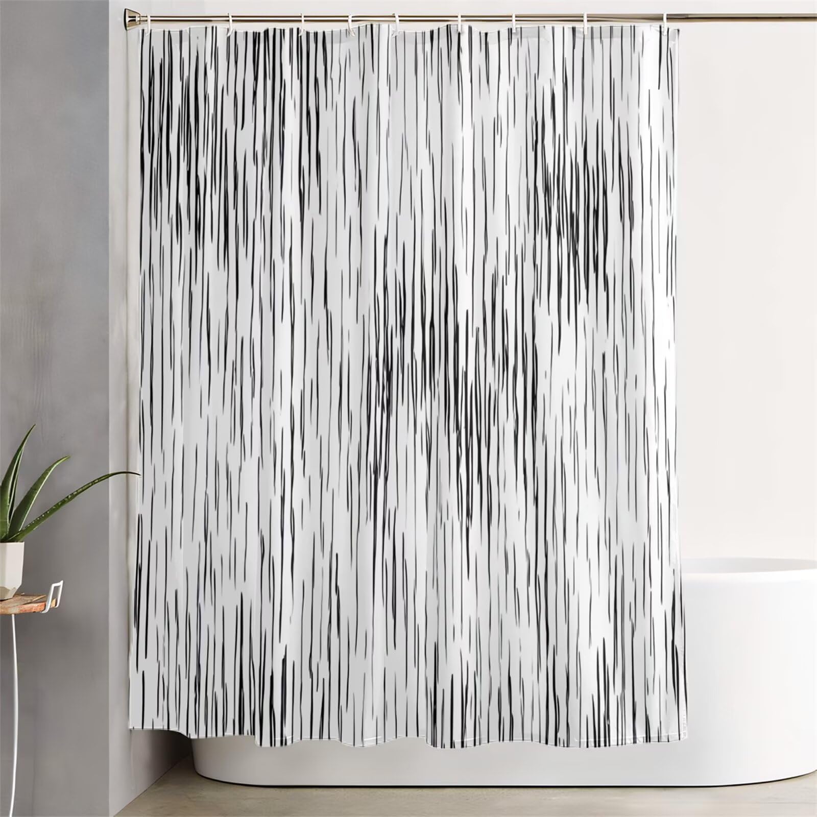Zasłona prysznicowa 200 x 240 cm, bardzo długa zasłona prysznicowa do łazienki, wodoodporna, z haczykami i obciążonym obszyciem, nadaje się do prania, szybkoschnąca, na wszystkie pory roku, dekoracja