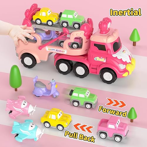 Miniatura 7 de Juguetes para niñas de 1, 2 y 3 años, 7 en 1, camión transportador, juguetes para niñas, juguetes para niñas de 1 a 2 a 3 años, juguete de princesa