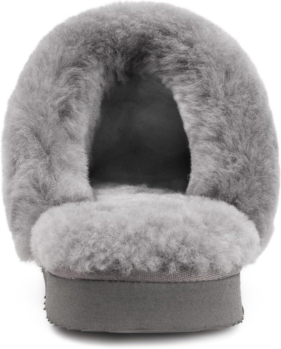 Parfeying Women's Shearling Slippers Genuine Leather with Rubber Sole, Sheepskin Fuzzy Indoor Outdoor Shoes for Home - Image 4