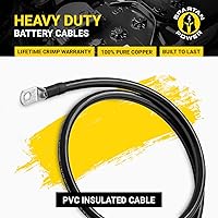 Vista 26 de Spartan Power - Cable de batería negro de 9 pulgadas 2/0 AWG 3/8 pulgadas M10 fabricado en EE. UU