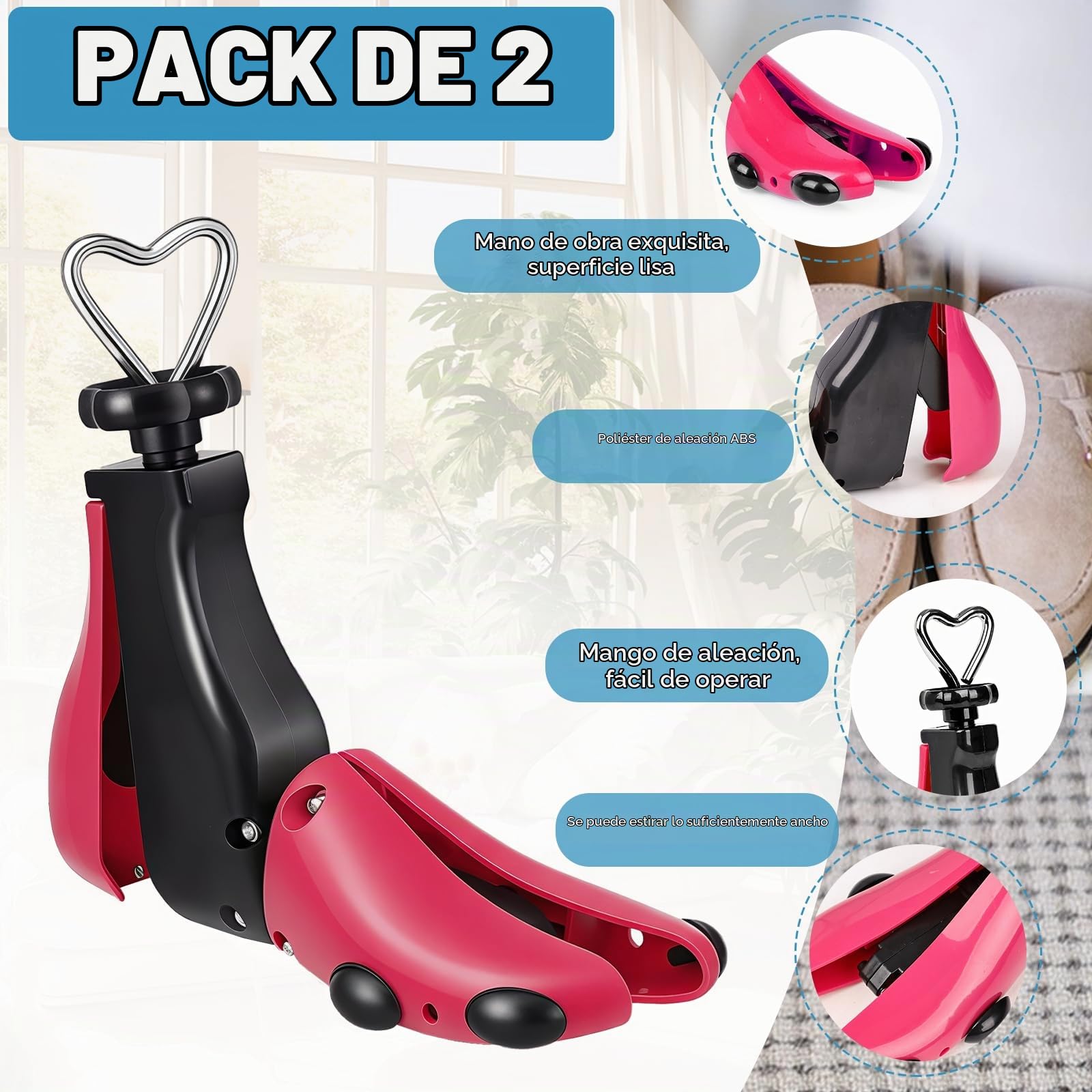 2 hormas para zapatos para hombre y mujer, 4 vías, con ancho y longitud ajustables, ancho para zapatos demasiado ajustados, zapatillas de deporte, botines, zapatos de senderismo