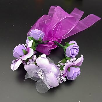 Couronne Fleur Cheveux Et Fleur De Poignet - Serre-tête Bohème Pour Mariage, Anniversaire, Fête (Lot De 2 Pièces)