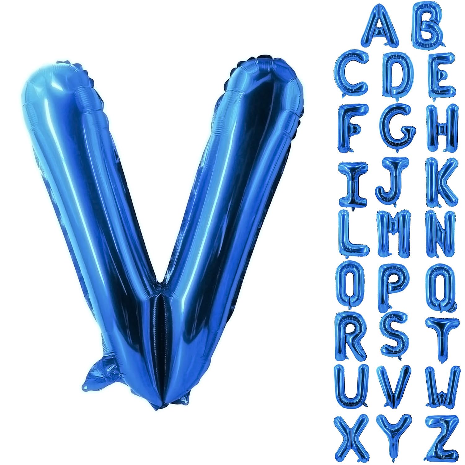 Letter Balloons 40 Inch Blue Giant Alphabet Balloons Letter V