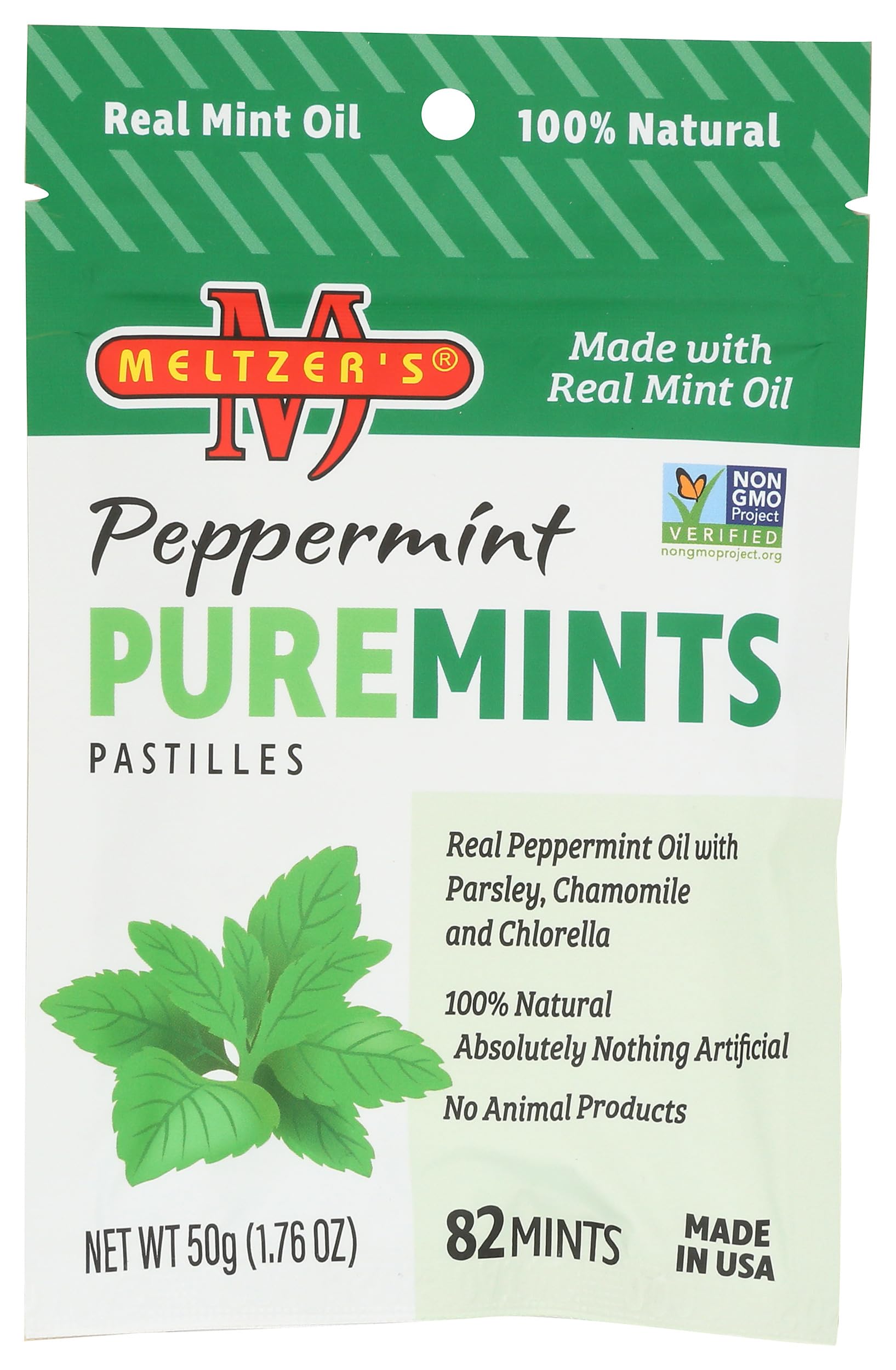 MELTZER'S Peppermint Puremints, 1.76 OZ